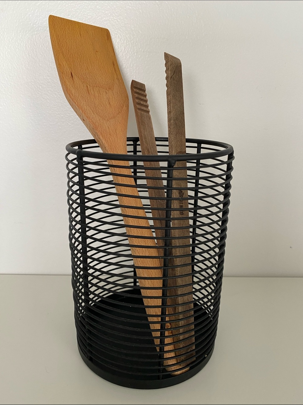 Black Metal Wire Utensil Holder